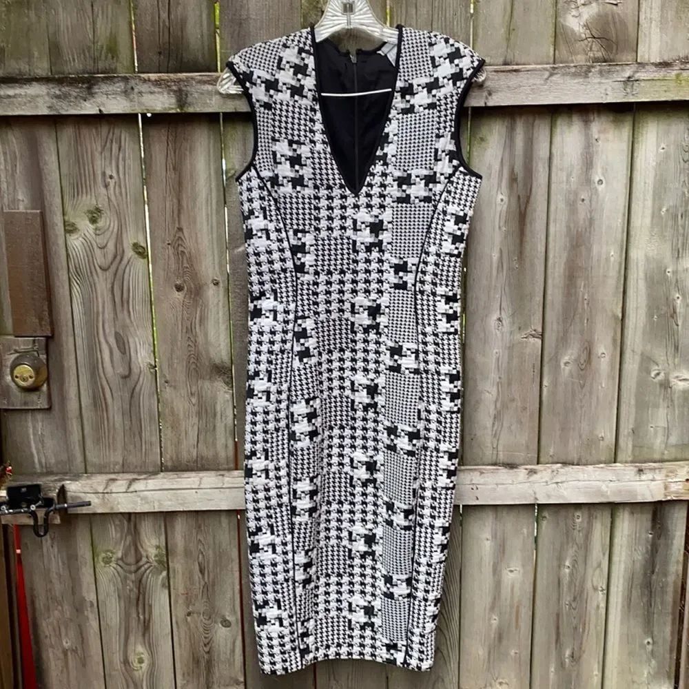H&M black and white patterned dress sz. 4